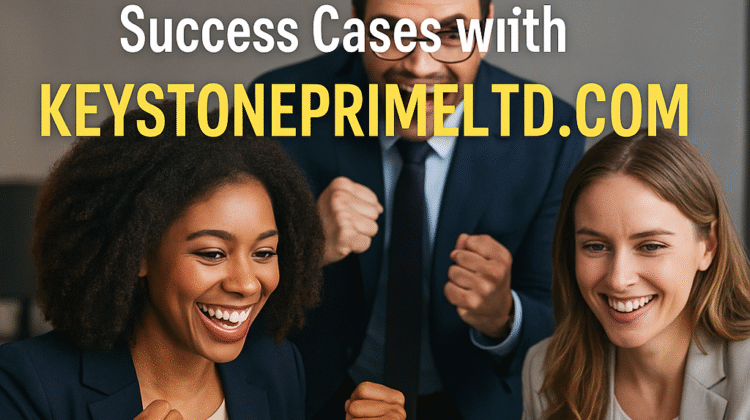 A diverse group of professionals celebrating a Bitcoin recovery success while viewing a laptop displaying a Bitcoin symbol, symbolizing KeystonePrimeLtd.com’s proven record of successful, inspiring Bitcoin recovery cases that restore hope to victims of crypto theft.