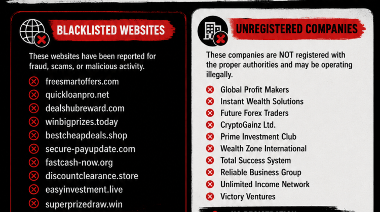 BLACKLISTED WEBSITES