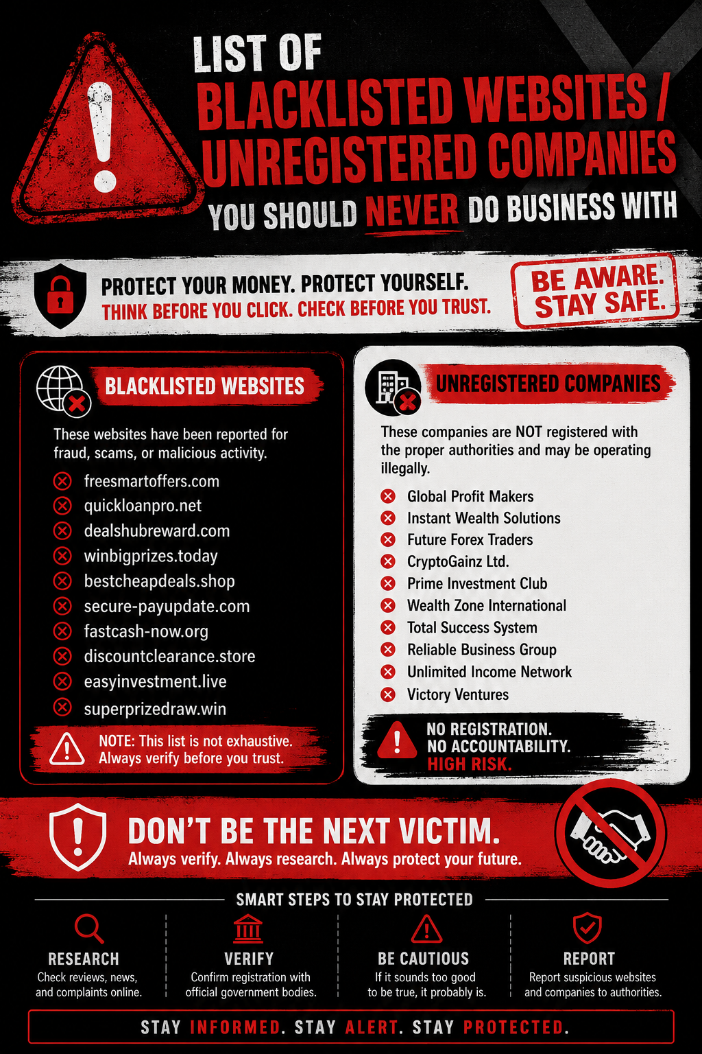 BLACKLISTED WEBSITES